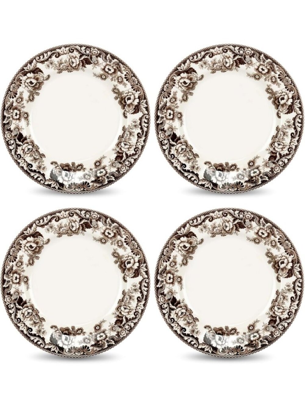 Elegant Dinner Plates Set of 4 | Fine China, Floral Design, Perfect for